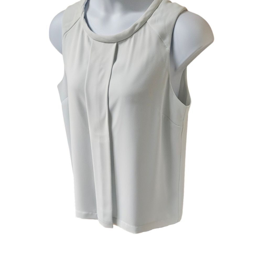 BLACK LABEL BY: CHICO'S Women's Size Lg. Cream Colored Pleated Dressy Blouse. - Picture 6 of 15